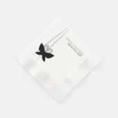 Serviette En Papier Papillon noir (Coin)