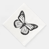 Serviette En Papier Papillon noir et blanc (Coin)