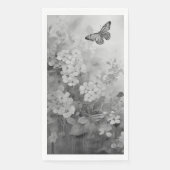 Serviette En Papier Papillon noir et blanc (Devant)