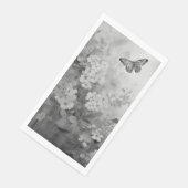 Serviette En Papier Papillon noir et blanc (Coin)