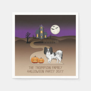 Serviette En Papier Papillon noir et blanc & Maison hantée Halloween