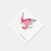 Serviette En Papier Papillon Oh Girl Custom Baby shower blanc Napkin (Coin)