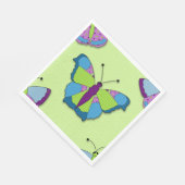 Serviette En Papier Papillon patchwork sur fond vert (Coin)