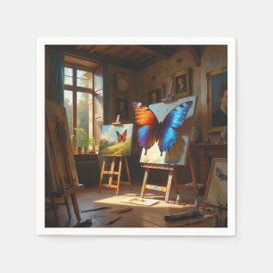 Serviette En Papier Papillon peint en maison