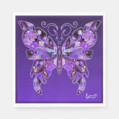 Serviette En Papier Papillon pourpre 31 (Devant)