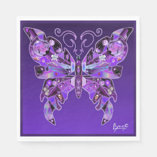 Serviette En Papier Papillon pourpre 31