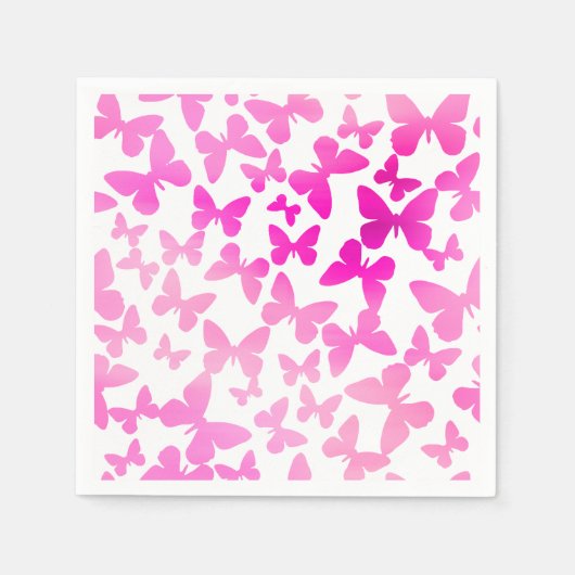 Serviette En Papier Papillon (rose) (Devant)