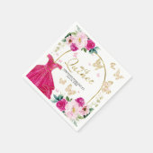 Serviette En Papier Papillon rose chaud Quinceanera Napkins (Coin)