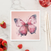 Serviette En Papier Papillon rose pâle (En situation)