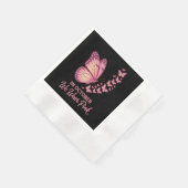 Serviette En Papier papillon rose poitrine octobre (Coin)