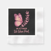Serviette En Papier papillon rose poitrine octobre (Devant)