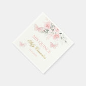 Serviette En Papier Papillon rose Quinceañera (Coin)