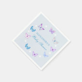 Serviette En Papier Papillon rose violet Dusty Baby shower bleu (Coin)
