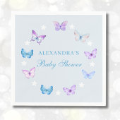 Serviette En Papier Papillon rose violet Dusty Baby shower bleu