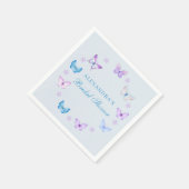 Serviette En Papier Papillon rose violet Dusty Fête des mariées bleue (Coin)