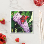Serviette En Papier Papillon rouge (En situation)