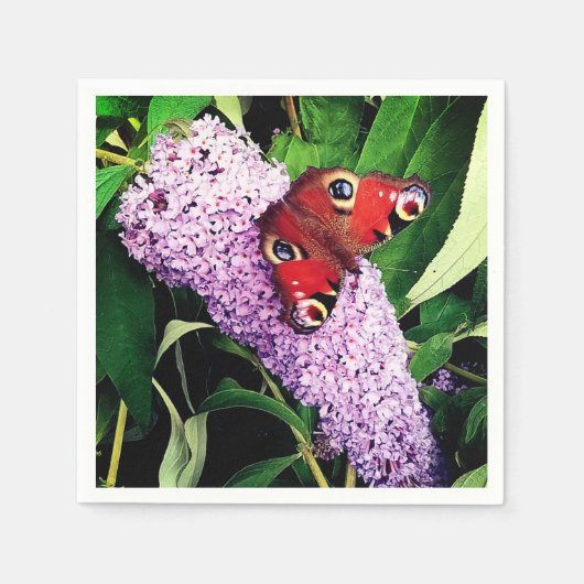 Serviette En Papier Papillon rouge (Devant)