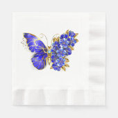 Serviette En Papier Papillon saphir à fleurs (Devant)