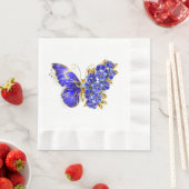 Serviette En Papier Papillon Saphir Fleur (En situation)