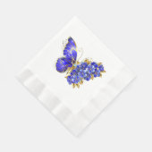 Serviette En Papier Papillon Saphir Fleur (Coin)