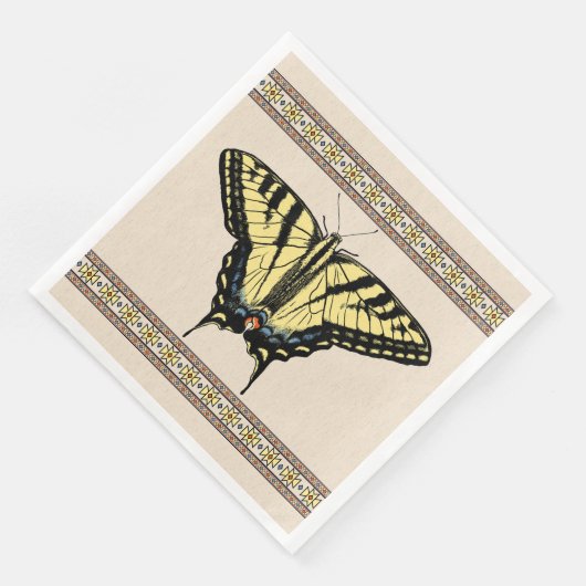 Serviette En Papier Papillon Southwestern jaune Swallowtail (Coin)