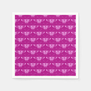 Serviette En Papier Papillon stylisé Déco - magenta et rose