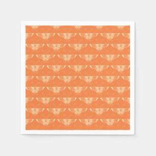 Serviette En Papier Papillon stylisé Deco - orange corail
