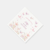Serviette En Papier Papillon sur le chemin Baby shower de fleurs roses (Coin)