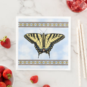 Serviette En Papier Papillon Swallowtail Jaune Sud-Ouest Ciel Bleu