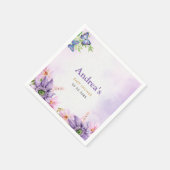 Serviette En Papier Papillon violet Baby shower Napkin (Coin)