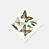 Serviette En Papier Papillons à queue épaisse, chenilles et papillons (Coin)
