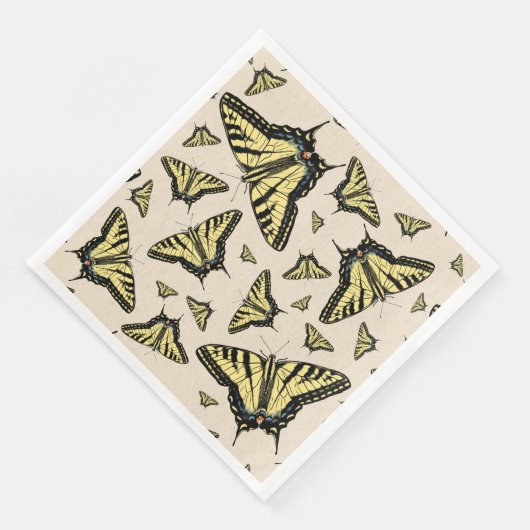 Serviette En Papier Papillons à queue jaune du sud-ouest partout (Coin)