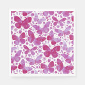 Serviette En Papier Papillons Aquarelle Moderne Magenta Rose (Devant)