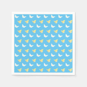 Serviette En Papier Papillons blancs et jaunes clairs Flying Blue