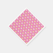 Serviette En Papier Papillons blancs et jaunes clairs volant rose (Coin)