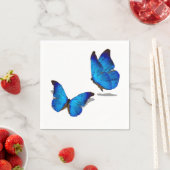 Serviette En Papier Papillons bleus (En situation)