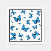 Serviette En Papier Papillons bleus (Devant)
