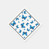 Serviette En Papier Papillons bleus (Coin)