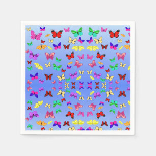 Serviette En Papier Papillons bleus