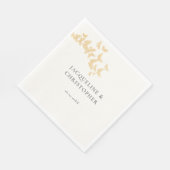 Serviette En Papier Papillons Boho Or moderne Mariage romantique (Coin)