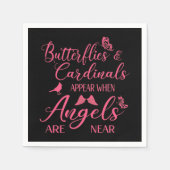 Serviette En Papier Papillons & Cardinaux Apparaissent Quand Angel Est (Devant)