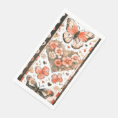 Serviette En Papier Papillons, Coeurs et Fleurs (Coin)