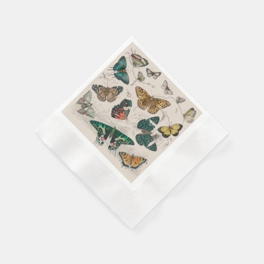 Serviette En Papier Papillons Collection Antique Papillons (Coin)