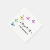 Serviette En Papier Papillons colorés Anniversaire (Coin)