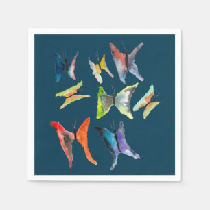Serviette En Papier Papillons couleur aquarelle serviettes