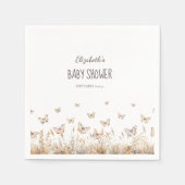 Serviette En Papier Papillons de prairie aquarelle (Devant)