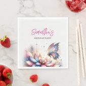 Serviette En Papier Papillons et berceuses Baby shower Aquarelle (En situation)