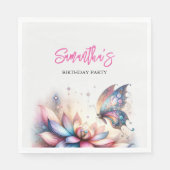 Serviette En Papier Papillons et berceuses Baby shower Aquarelle (Devant)