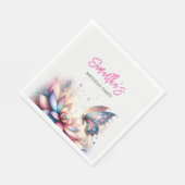 Serviette En Papier Papillons et berceuses Baby shower Aquarelle (Coin)