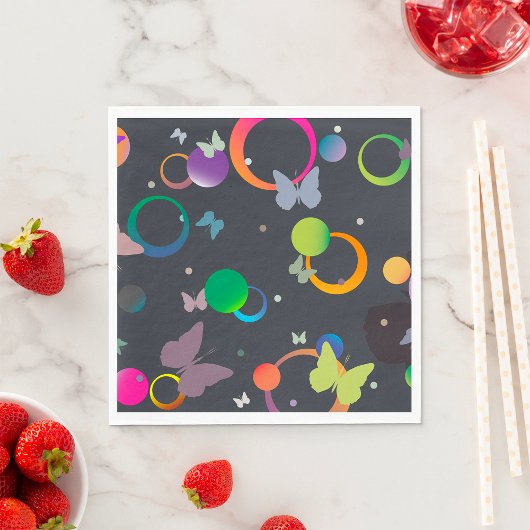 Serviette En Papier Papillons Et Bulles